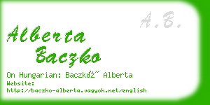 alberta baczko business card